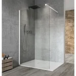 Vedd meg online Sapho VARIO WHITE Fix zuhanyfal, fali profillal, merőleges merevítő nélkül, transzparent üveg, 800mm (GX1280GX1015)