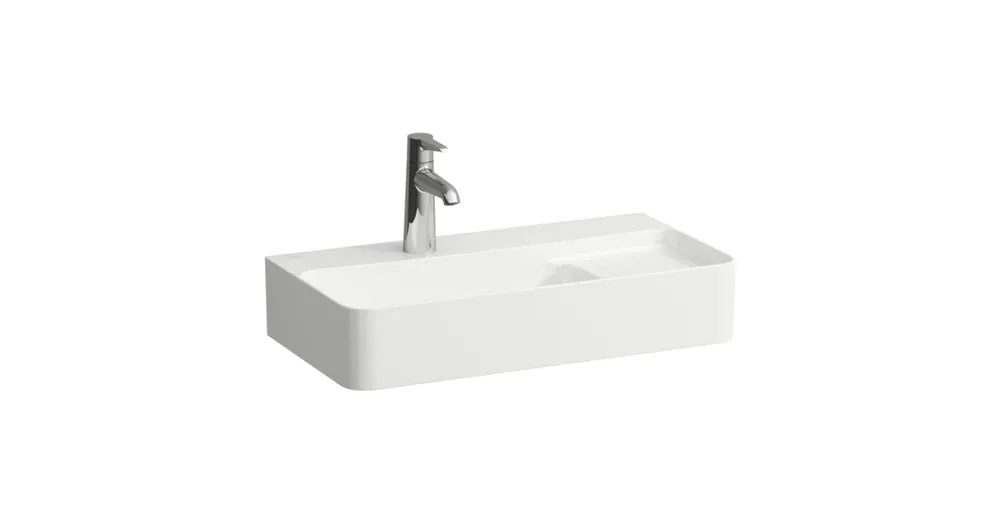 LAUFEN VAL Mosdó, „compact” alsó felülete csiszolt, jobb oldali félig száraz zónával, túlfolyónyílás nélkül, egy csaplyukkal, Fehér LCC bevonattal H8172854001111 Biztonságos fizetés
