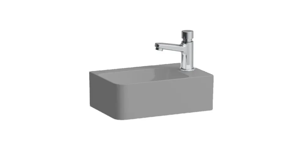 LAUFEN VAL Kézmosó, túlfolyónyílás nélkül, 1 csaplyukkal jobb oldalon, Graphite matt H8152807581141 Árcsökkenés