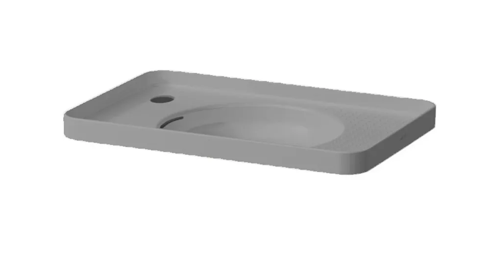 Csak ma LAUFEN VAL Beültethető mosdó, 1 csaplyukkal bal oldalon, Graphite matt H8172817581051