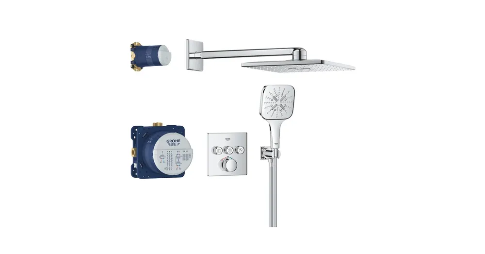 Biztonságos fizetés Grohe Grohtherm SmartControl Rejtett zuhanyrendszer Rainshower SmartActive 310 Cube fejzuhannyal 34864000