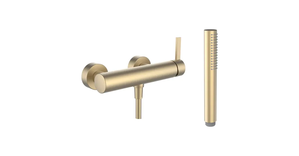 Bestseller LAUFEN Falra szerelt zuhany csaptelep, 1800 mm-es flexibilis zuhanytömlővel és TwinStick kézizuhannyal, PVD halvány arany matt H3313370831411