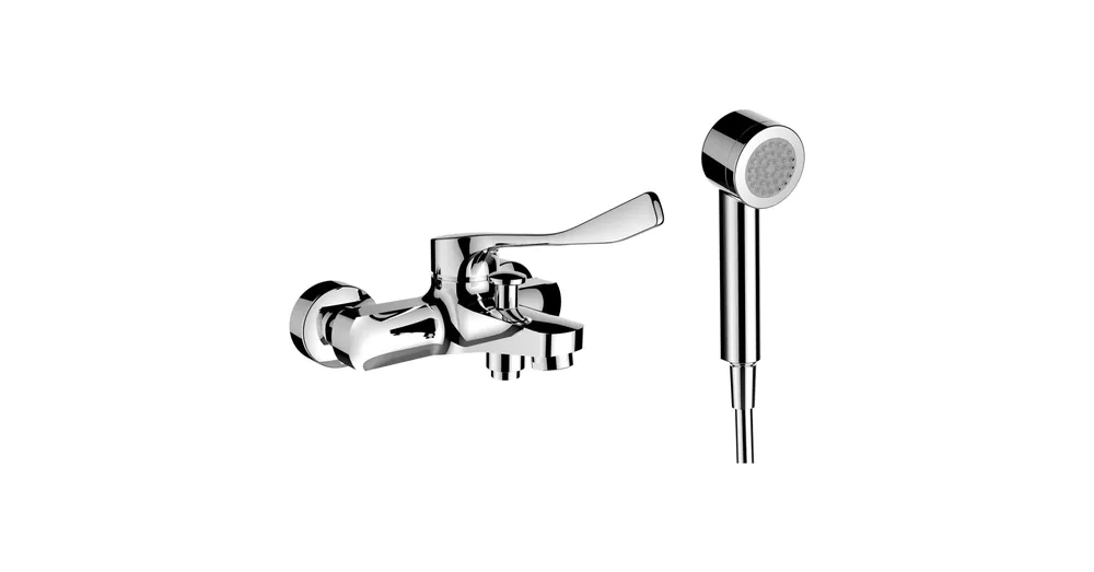 Alacsony ár LAUFEN CITYPRO Citypro Liberty kád/zuhany keverő csaptelep, orvosi karral, szerelvény szettel, 1500 mm flexibilis gégecső és Aquajet kézi zuhany, betét hőmérséklet és áramlás korlátozási funkcióval HF500962100694