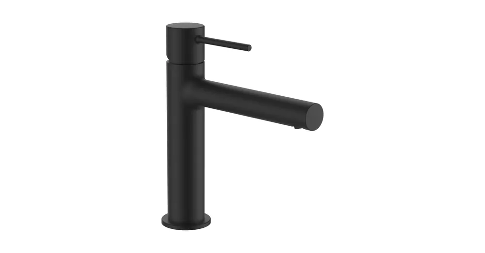 LAUFEN Twinplus slim Mosdó csaptelep, 140 mm kiállású fix kifolyóval, húzórudas lefolyószelep nélkül, PVD matt titán fekete HF505404428000 Legkelendőbb