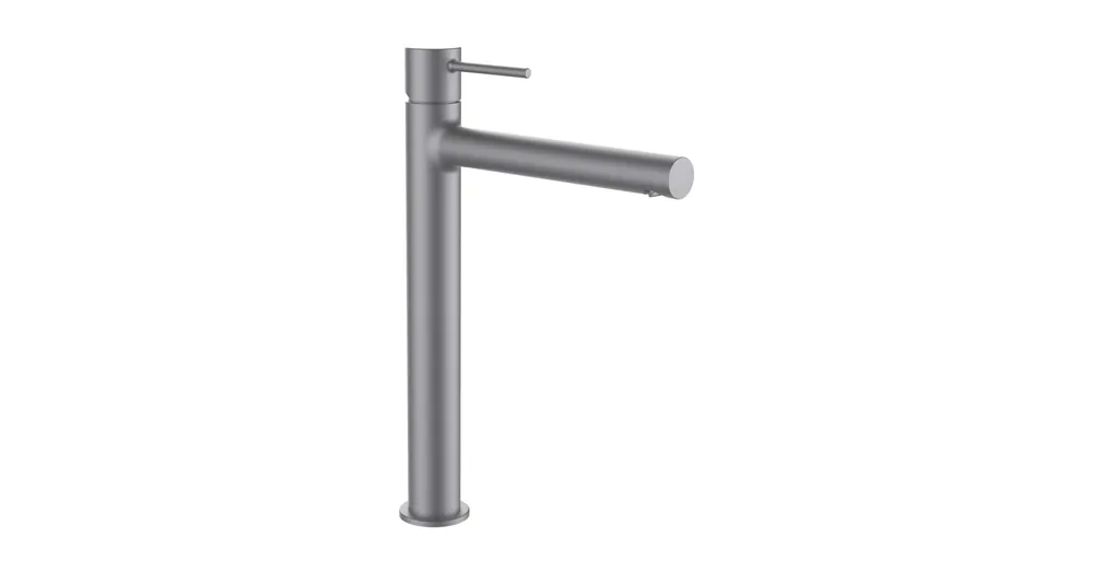 Kedvezményes ár LAUFEN Twinplus slim Magasított mosdó csaptelep, 190 mm kiállású fix kifolyóval, húzórudas lefolyószelep nélkül, PVD szálhúzott rozsdamentes acél HF505419423000