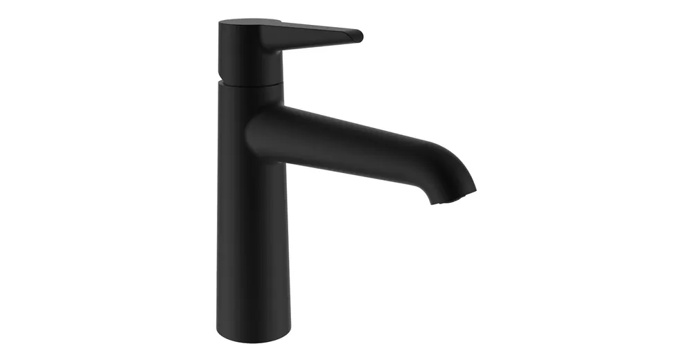 Azonnal elérhető LAUFEN PURE Egykaros mosdó csaptelep, rögzített 140 mm kifolyócsővel, PVD matt titán fekete HF901704428000