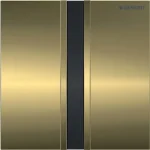 Geberit vizeldevezérlés elektronikus működtetéssel, elemes működtetés, 50 típusú takarólap, sárgaréz/szálcsiszolt 116.036.QF.1 Prémium