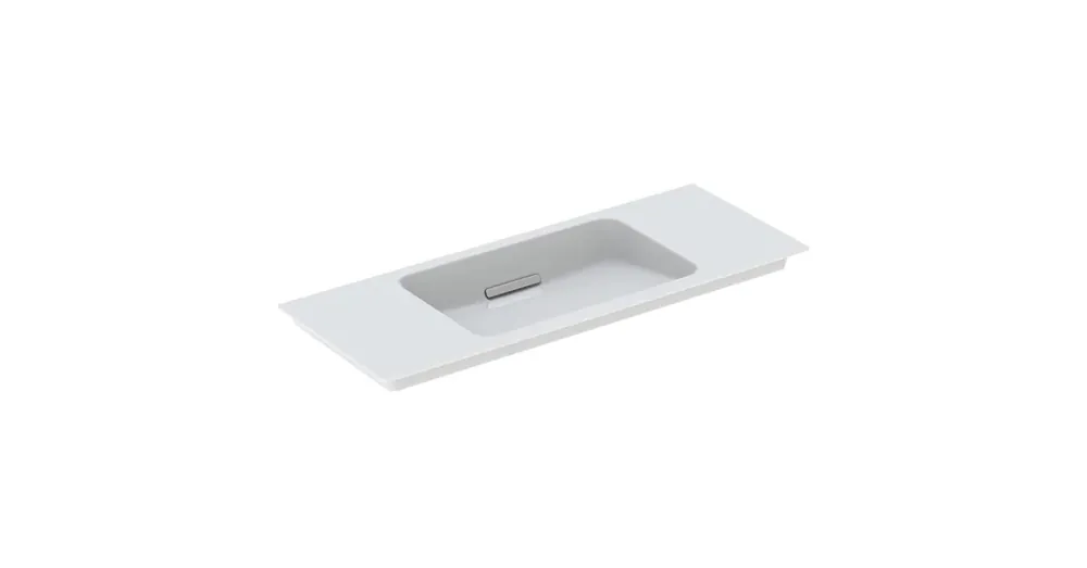 Geberit ONE rövidített kivitelű mosdó hátsó lefolyóval 105x40 cm csaplyuk nélkül, fehér/króm 500.396.01.1 Outlet