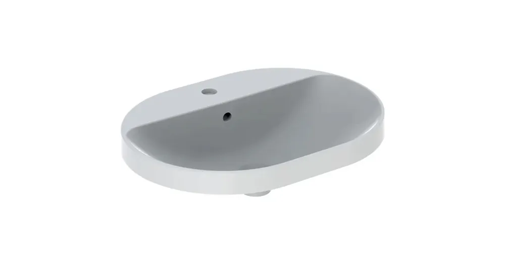 Csak ma Geberit VariForm beépíthető mosdó 60 cm, ellipszis alakú, csaplyuk-peremmel, túlfolyóval 500.733.01.2