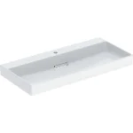 Geberit One mosdó hátsó lefolyóval 105x48 cm csaplyukkal és túlfolyó nélkül, KeraTect, fehér 505.046.00.1 Vedd meg most