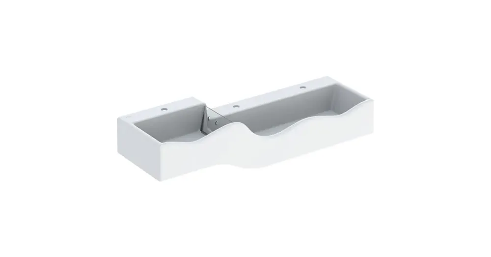 Geberit Bambini gyermekmosdó három mosdócsaptelephez 139x41,5 cm, túlfolyó nélkül, alacsonyabb mosdó jobb oldalon 430350016 Vedd meg most