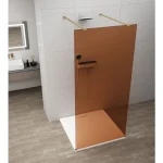 Akciós ár SAPHO ESCA GOLD MATT Walk-in zuhanyfal, szabadonálló, barna üveg, 1500mm (ES1515-08)