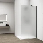 Biztonságos fizetés SAPHO ESCA BLACK MATT Walk-in zuhanyfal, falra szerelhető, matt üveg, 1200mm (ES1112-02)