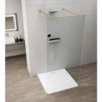 Expressz szállítás SAPHO ESCA GOLD MATT Walk-in zuhanyfal, szabadonálló, transzparent üveg, 1000mm (ES1010-08)