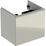 Geberit Acanto alsó szekrény mosdóhoz, egy fiókkal egy belső fiókkal 60 cm matt homokszürke/fényes homokszürke üveg 500.609.JL.2 Rendeld meg most