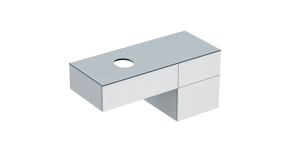 Rendeld meg most Geberit VariForm alsó szekrény pultra ültethető mosdóhoz 120x51 cm, 3 fiókkal, pakolófelülettel, magasfényű fehér 501.183.00.1