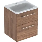 Geberit Selnova Square 2 fiókos mosdószekrény 55 cm, keskeny peremű mosdóval, hikoridió 501.234.00.1 Alacsony ár