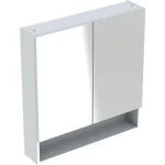 Csak ma Geberit Selnova Square 2 ajtós tükrös szekrény 58,8x85 cm, magasfényű fehér 501.264.00.1