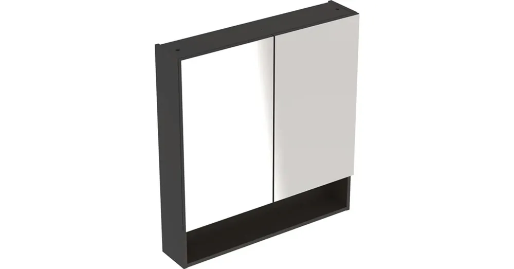 Akció Geberit Selnova Square 2 ajtós tükrös szekrény 78,8x85 cm, matt láva 501.269.00.1