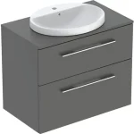 Geberit Selnova Square Set mosdószekrény mosdóval 79x70 cm, két fiókkal, matt láva 502.873.00.1 Árcsökkenés