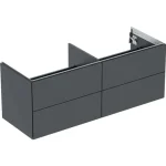 Geberit One alsó szekrény mosdóhoz négy fiókkal 135x47 cm, matt fekete 505.266.00.8 Azonnali szállítás