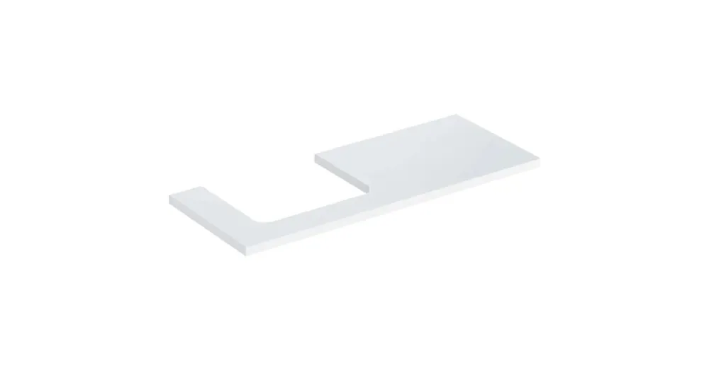 Legjobb ár Geberit One mosdópult bal oldali kivágással 120x47 cm, pultra ültethető mosdóhoz, magasfényű fehér 505.305.00.1