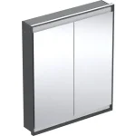 Geberit One 2 ajtós tükrös szekrény ComfortLight világítással 75x90 cm, matt fekete 505.802.00.7 Vedd meg online