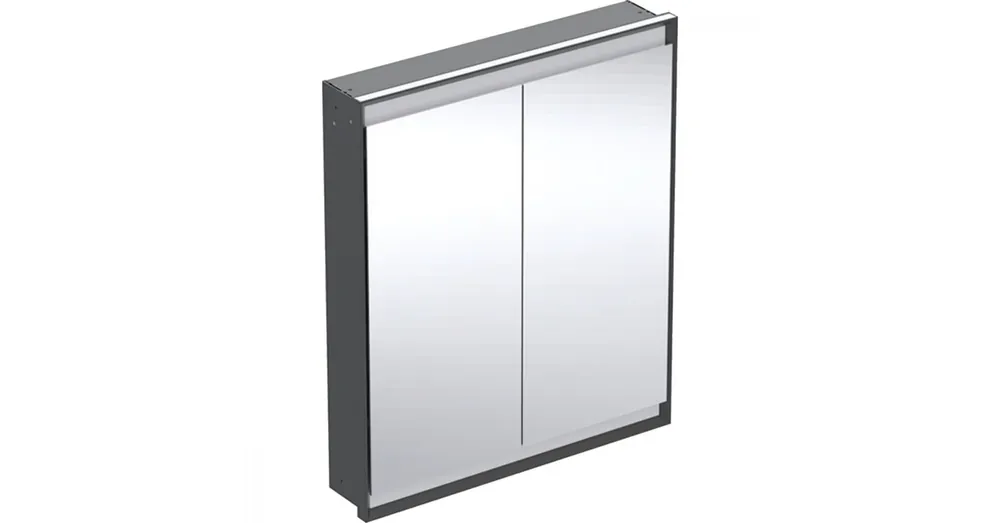 Geberit One 2 ajtós tükrös szekrény ComfortLight világítással 75x90 cm, matt fekete 505.802.00.7 Vedd meg online