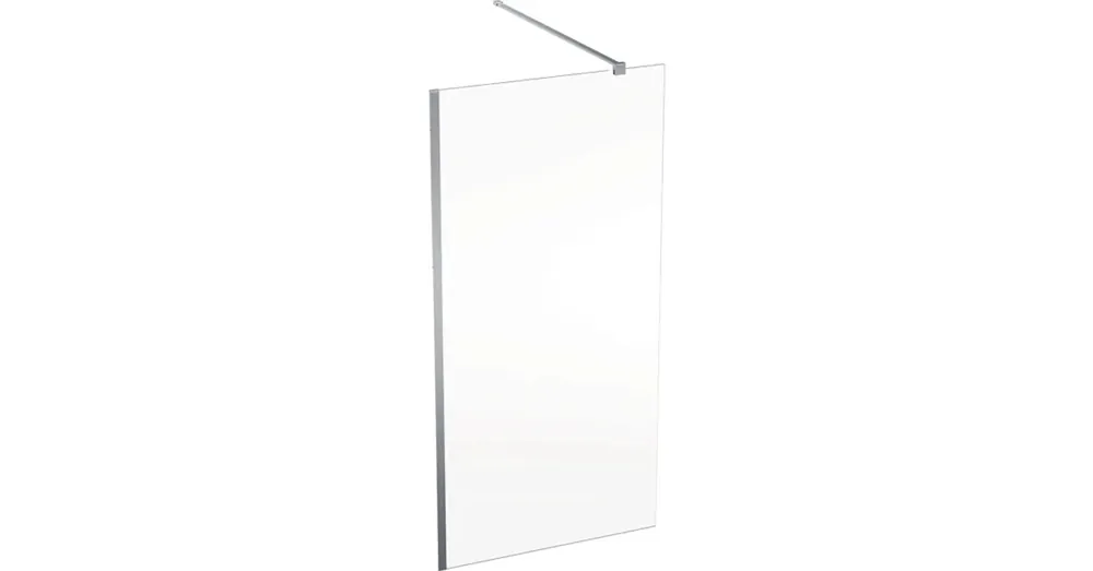 Kedvezményes ár Geberit GEO Walk-In fix oldalfal 100x200 cm átlátszó üveg, Reflex bevonat, ezüst profillal 560.139.00.2