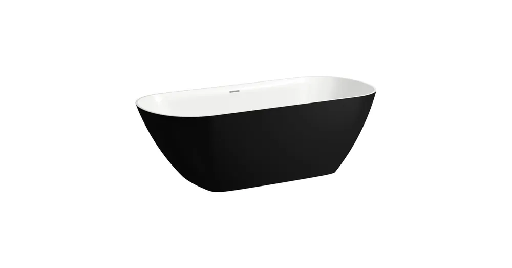 LAUFEN LUA Szabadon álló fürdőkád, Marbond kompozit anyagból 170x75 cm Matt fekete/Fehér H2200820680001 Exkluzív ajánlat