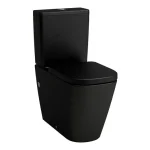 Szezonális akció LAUFEN MEDA Álló kombi WC öblítőtartály nélkül, öblítőperem nélkül, mélyöblítéssel, halk öblítéssel, vízszintes/függőleges lefolyóhoz Matt fekete H8241117162311