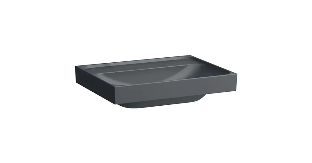 LAUFEN MEDA Mosdó, 60 cm, csiszolt alsó felülettel túlfolyónyílás nélkül, csaplyuk nélkül, Graphite matt H8161137581121 Szuper akció