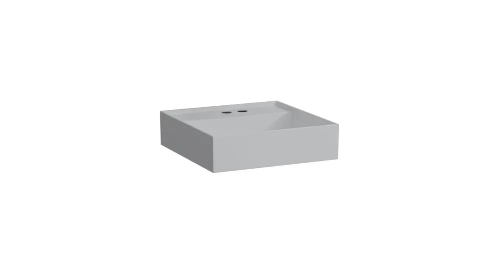 Outlet LAUFEN Kartell LAUFEN Kézmosó rejtett túlfolyóval, a mosdó alja csiszolt, 1 csaplyukkal, lyukkal a jobb oldalon, túlfolyó nélkül, Matt Szürke H8183317598151