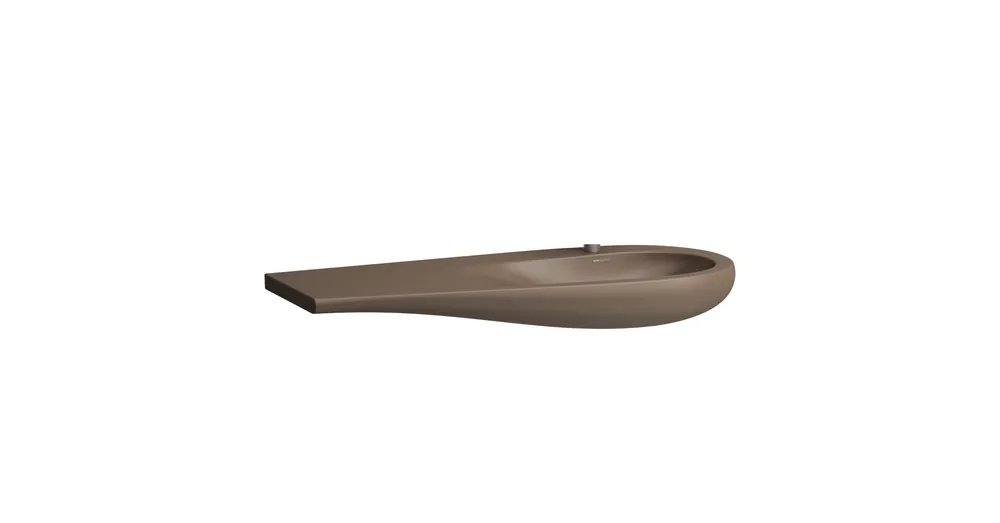 LAUFEN ILBAGNOALESSI Mosdó, 120 cm, pult bal oldalon, túlfolyó nélkül, kerámia lefolyószelep takaróval, csaplyuk nélkül, Matt Kávé H8149741881091 Újdonság
