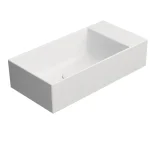 Kiárusítás SAPHO GSI KUBE X kerámiamosdó, csiszolt alsó szélekkel, 50x25cm, furat nélkül, jobbos/balos, matt fehér (94869009)