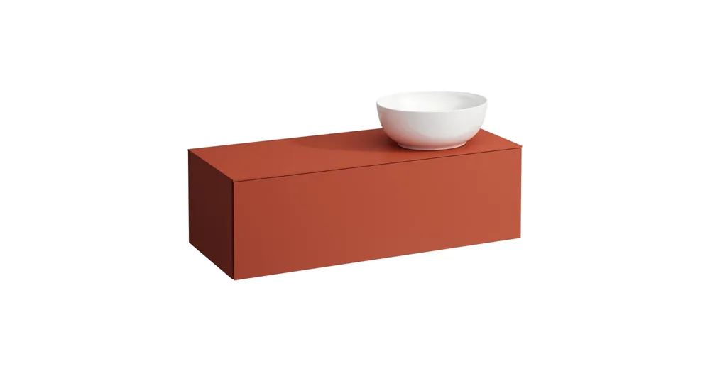 LAUFEN ILBAGNOALESSI Fiókos elem, 120 cm, kivágással jobb oldalon, 1 fiókkal, H818975, H818976, H818977, H818978 mosdókhoz, Terracotta H4303130972691 Biztonságos fizetés