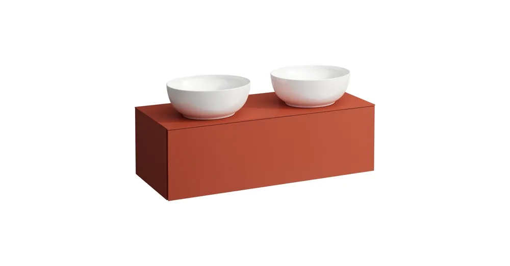 Biztonságos fizetés LAUFEN ILBAGNOALESSI Fiókos elem, 120 cm, kivágással jobb és bal oldalon, 1 fiókkal, H818975, H818976 mosdókhoz, Terracotta H4303140972691