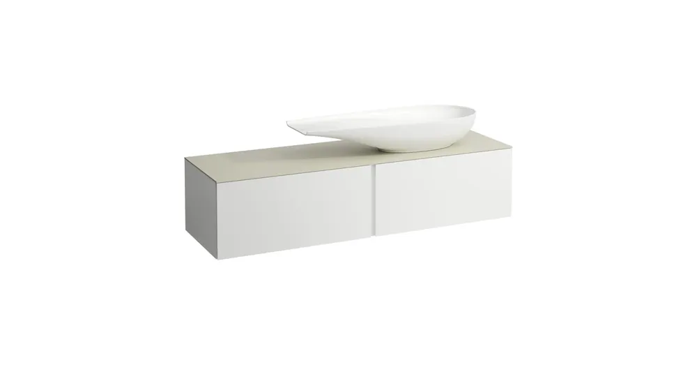 Expressz kézbesítés LAUFEN ILBAGNOALESSI Fiókos elem, 160 cm, kivágással jobb oldalon, 2 fiókkal, Calce Avorio felülettel, csaplyuk kivágással, H818974 mosdóhoz, Matt Fehér H4313450972601