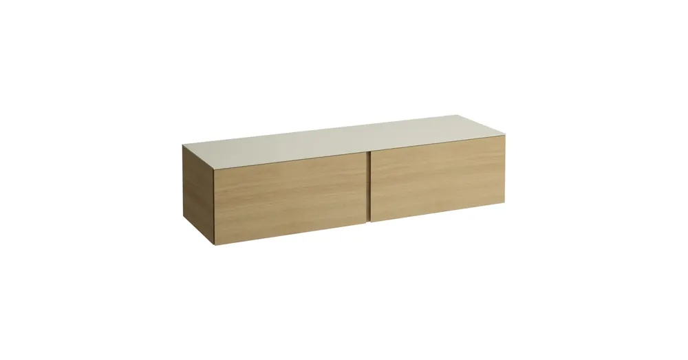 LAUFEN ILBAGNOALESSI Fiókos elem, 160 cm, kivágás nélkül, 2 fiókkal, Calce Avorio felülettel, Világos Tölgy H4313300972501 Olcsó