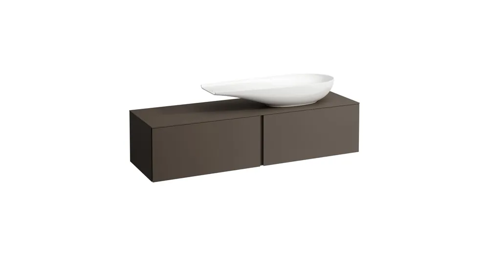 LAUFEN ILBAGNOALESSI Fiókos elem, 160 cm, kivágással jobb oldalon, 2 fiókkal, H818974 mosdóhoz, Sötét Barna H4303430974291 Biztonságos fizetés