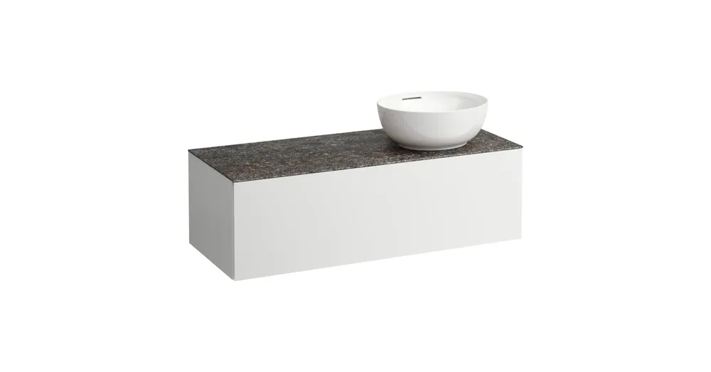LAUFEN ILBAGNOALESSI Fiókos elem, 120 cm, kivágással jobb oldalon, 1 fiókkal, Marrone Naturale felülettel, csaplyuk kivágással, H818975, H818976 mosdókhoz, Matt Fehér H4323170972601 Árcsökkenés