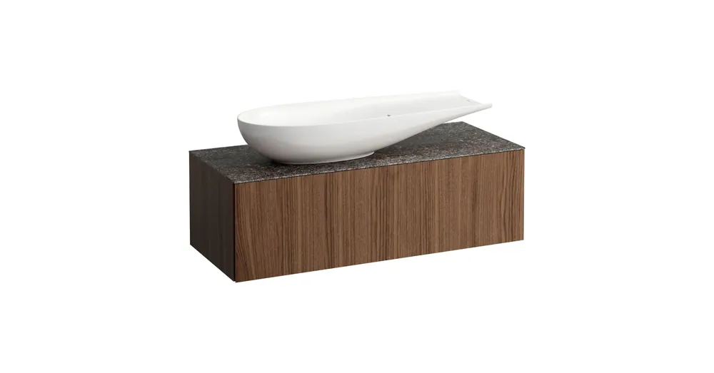 LAUFEN ILBAGNOALESSI Fiókos elem, 120 cm, kivágással bal oldalon, 1 fiókkal, Marrone Naturale felülettel, H818974 mosdóhoz, Natúrfa Furnér H4323240976301 Gyors kiszállítás