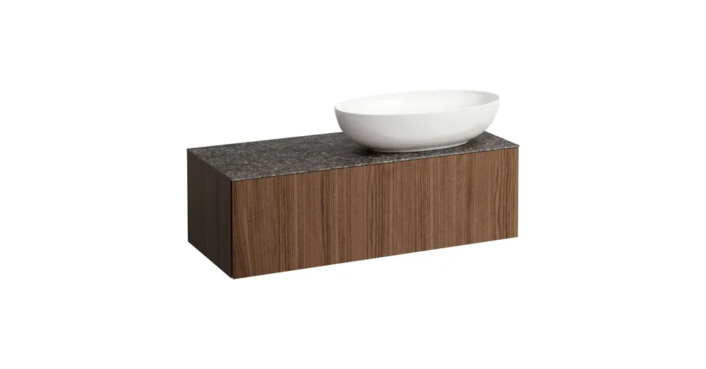Ajánlat LAUFEN ILBAGNOALESSI Fiókos elem, 120 cm, kivágással jobb oldalon, 1 fiókkal, Marrone Naturale felülettel, H818975, H818976, H818977, H818978 mosdókhoz, Natúrfa Furnér H4323130976301