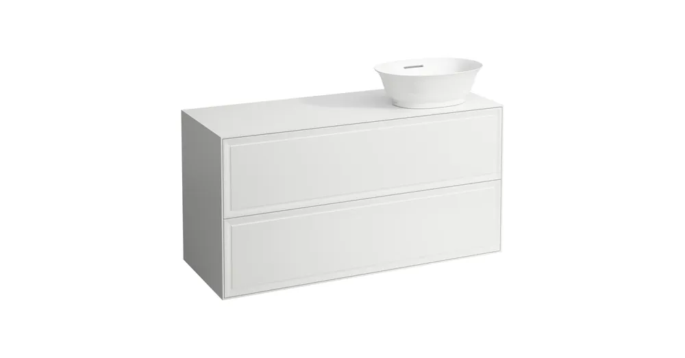 LAUFEN THE NEW CLASSIC Alsószekrény 118 × 45 × 60 cm, 2 fiók, kivágással a jobb oldalon, illeszthető a 812850, 812851, 812852, 812853 mosdótálhoz, Matt Fehér H4060840851701 Akciós ár