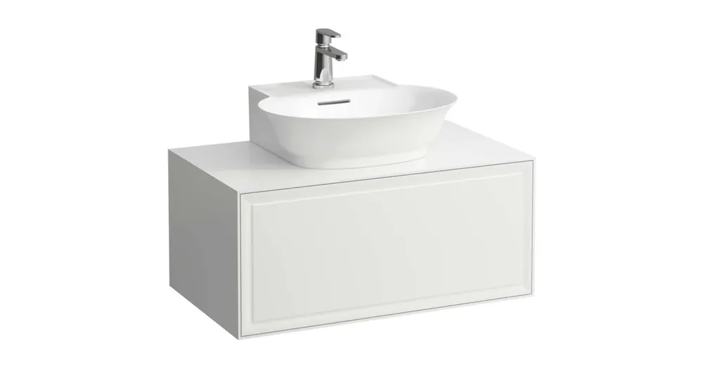 LAUFEN THE NEW CLASSIC Fiók elem 800, 1 fiók, kivágással középen, 816852 kézmosóhoz, Matt Fehér H4060130851701 Expressz kézbesítés