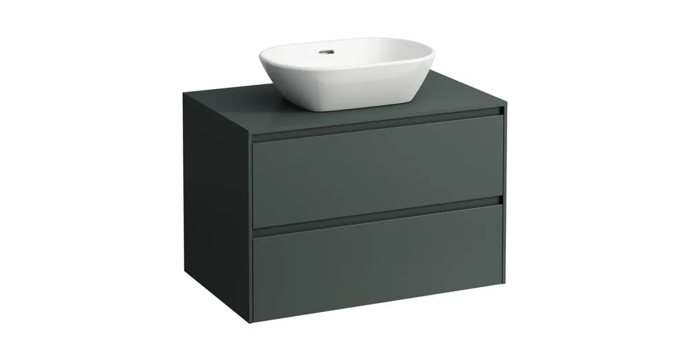 LAUFEN LANI Fiókos elem, 80 cm, 2 fiókkal, kivágással középen, Traffic Szürke H4043111122661 Legkelendőbb