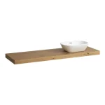 LAUFEN LANI Mosdótartó lap, 160 cm, kivágással jobb oldalon, 65 mm vastag, 3 tartókonzollal, Vad Tölgy H4046931122671 Vásárlói kedvenc