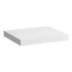Árcsökkenés LAUFEN LANI Mosdótartó lap, 600 mm, kivágás nélkül, 65 mm vastag, 2 tartókonzollal, Matt Fehér H4046401122601