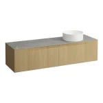 LAUFEN ARUN Fiókos elem 1600, 2 fiókkal, kivágással jobb oldalon, Piasentina Grigio felülettel, Világos Tölgy H4161431512501 Ne maradj le