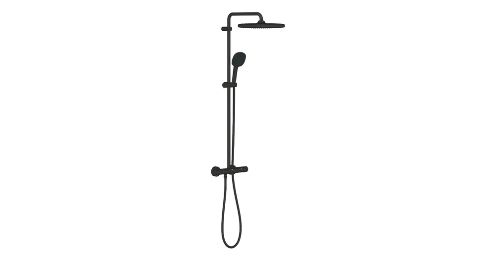 Grohe Vitalio Comfort 250 Termosztátos zuhanyrendszer falra szerelésre, matt fekete 266962431 Biztonságos vásárlás